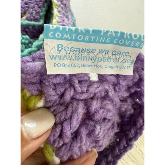 Binky Patrol North Texas Chapter Handmade Crochet Blanket Chevron Pattern 46x48" - Picture 6 of 6